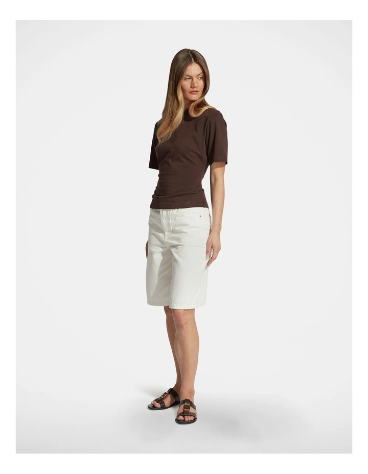 Maisy Structured Tee in Brown image 1
