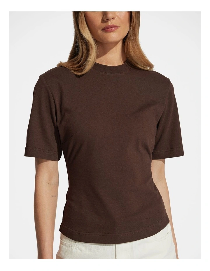 Maisy Structured Tee in Brown image 3
