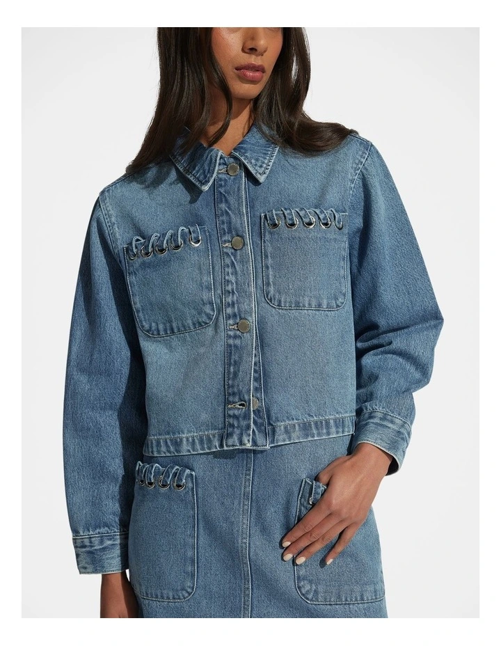 Whitney Denim Jacket in Blue image 3