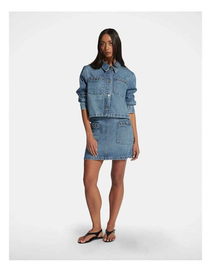 Whitney Denim Skirt in Blue image 1