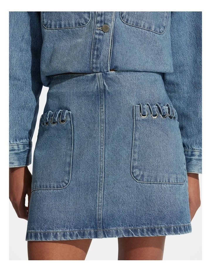 Whitney Denim Skirt in Blue image 3