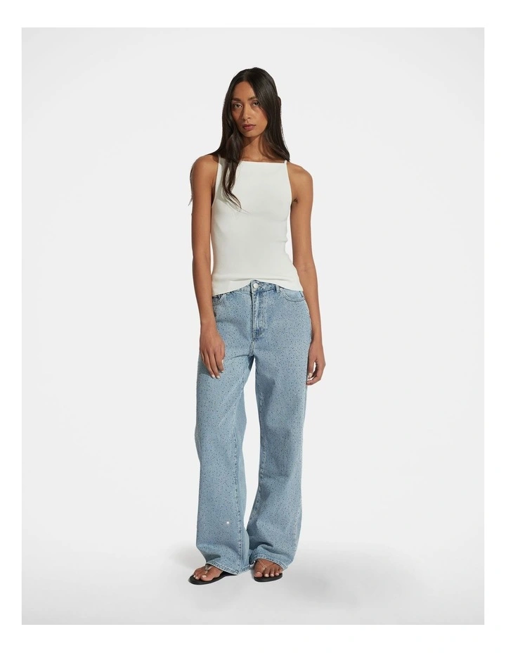 Kelsey Square Neck Tank in Cream image 1