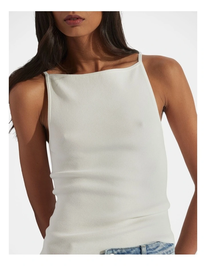 Kelsey Square Neck Tank in Cream image 3