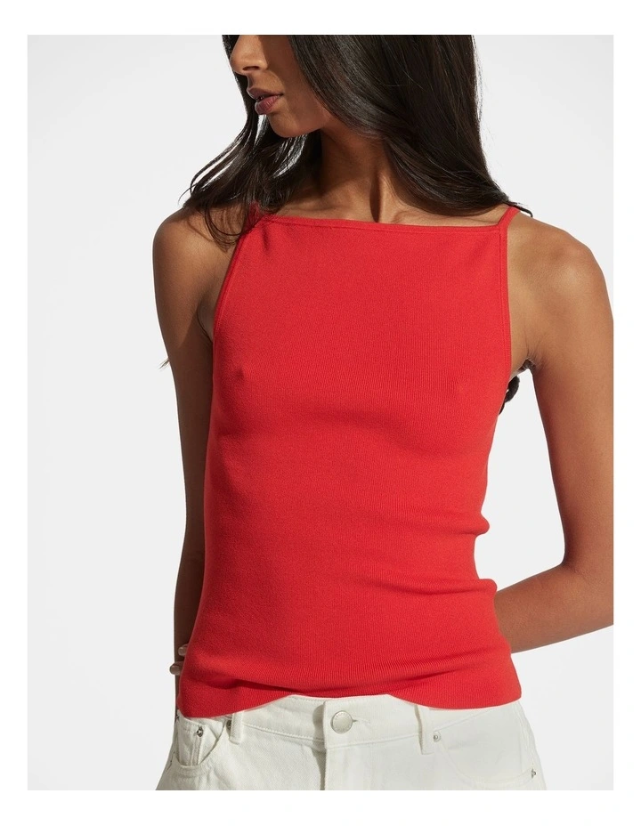 Kelsey Square Neck Tank in Orange image 3