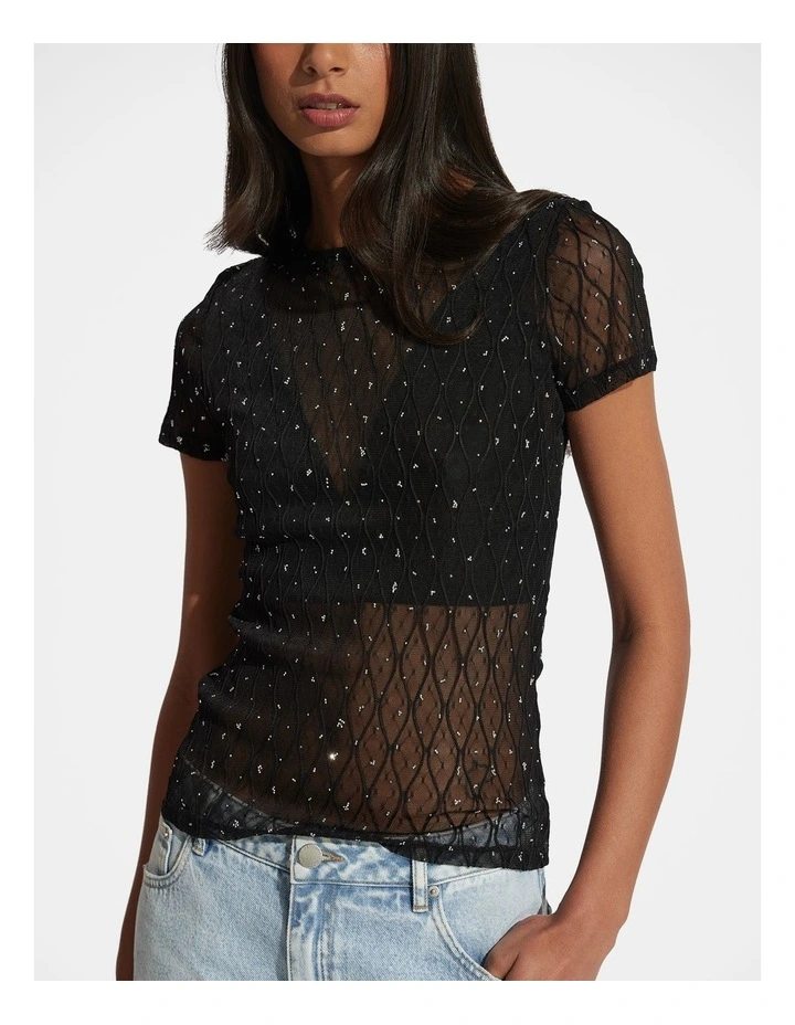 Zoe Lace Rhinestone Tee image 3