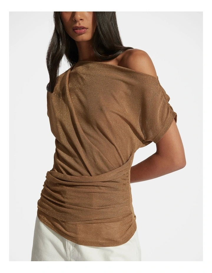 Ruby Gathered Lurex Top image 3