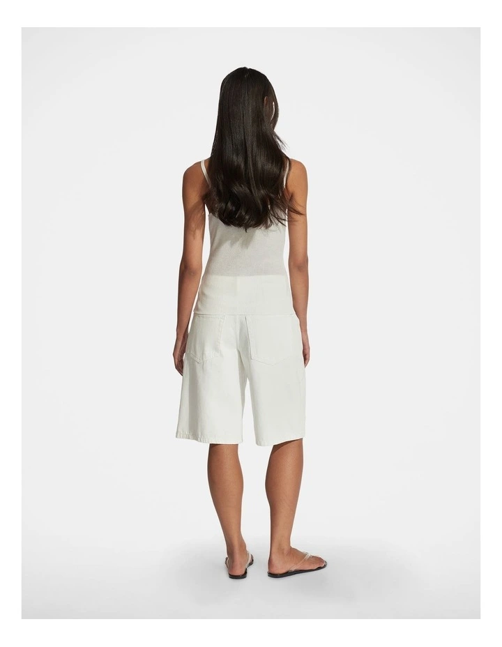 Simone Denim Bermuda Short in White image 2