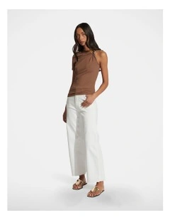 Olivia Metal Detail Top in Brown