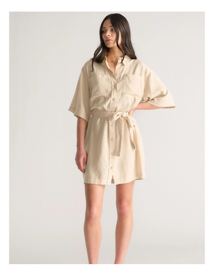 D-Luxe Linen Blend Short Dress image 1
