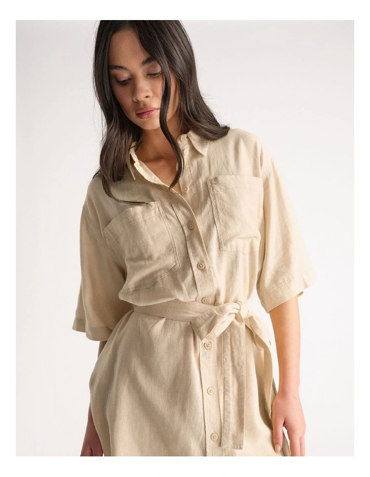D-Luxe Linen Blend Short Dress image 3