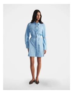 Layla Mini Shirt Dress in Blue