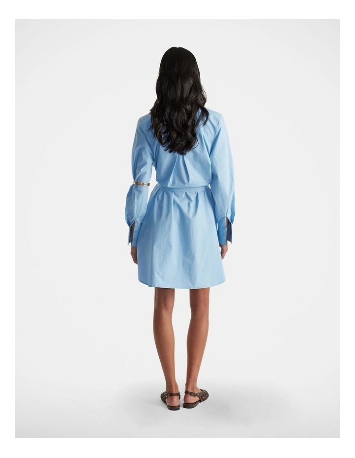 Layla Mini Shirt Dress in Blue image 2
