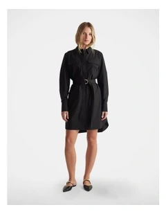 Layla Mini Shirt Dress in Black