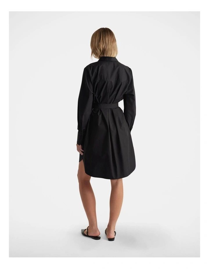 Layla Mini Shirt Dress in Black image 2