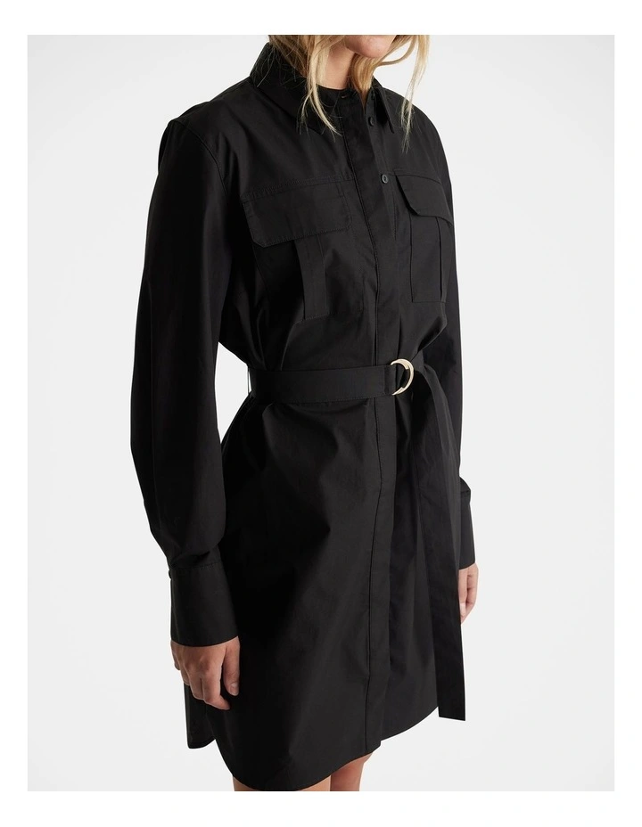 Layla Mini Shirt Dress in Black image 3
