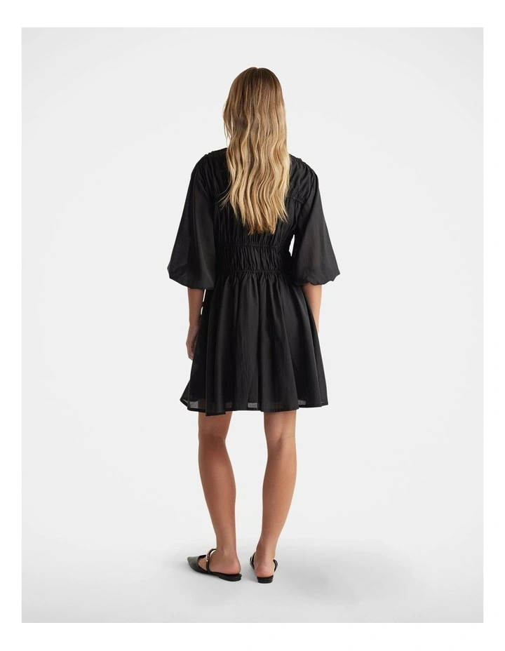Mila Tiered Mini Dress in Black image 2