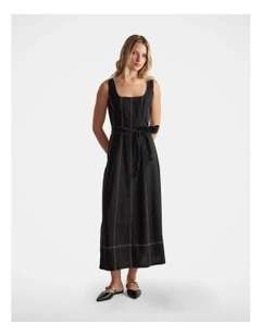 Rose Panelled Maxi Dress in Black