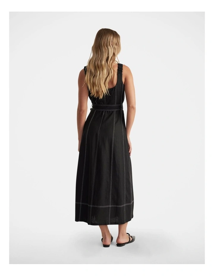 Rose Panelled Maxi Dress in Black image 2