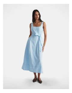 Rose Panelled Maxi Dress in Blue