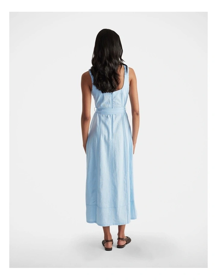 Rose Panelled Maxi Dress in Blue image 2