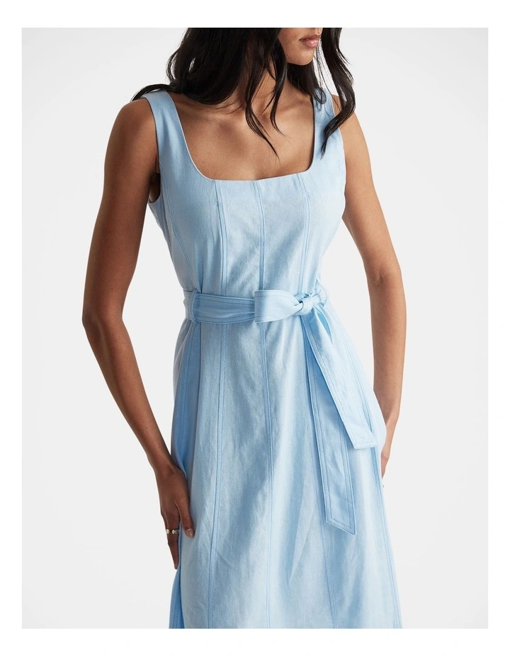 Rose Panelled Maxi Dress in Blue image 3