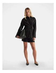 Ivy Button Shirt in Black