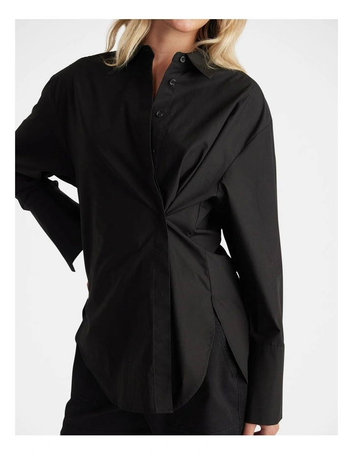 Ivy Button Shirt in Black image 3