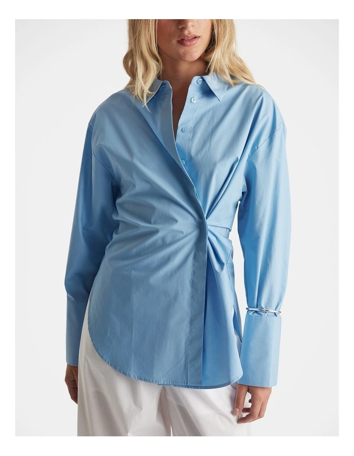 Ivy Button Shirt in Blue image 3