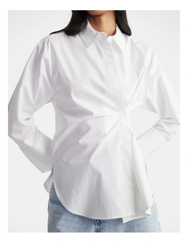 Ivy Button Shirt in White image 3