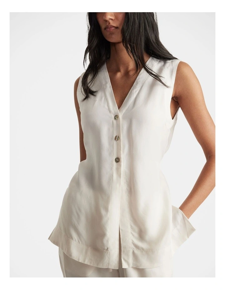 Carson Cupro Top in White image 3