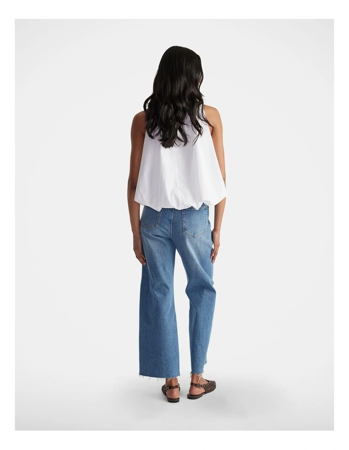 Rey Cotton Bubble Top in White image 2