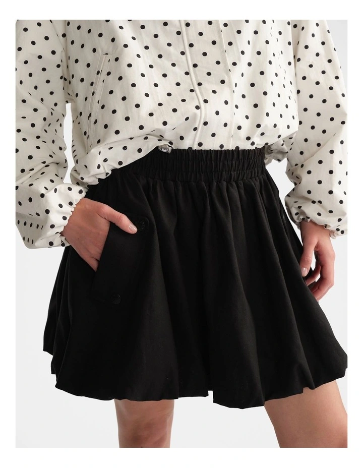 Bubble Mini Skirt in Black image 3
