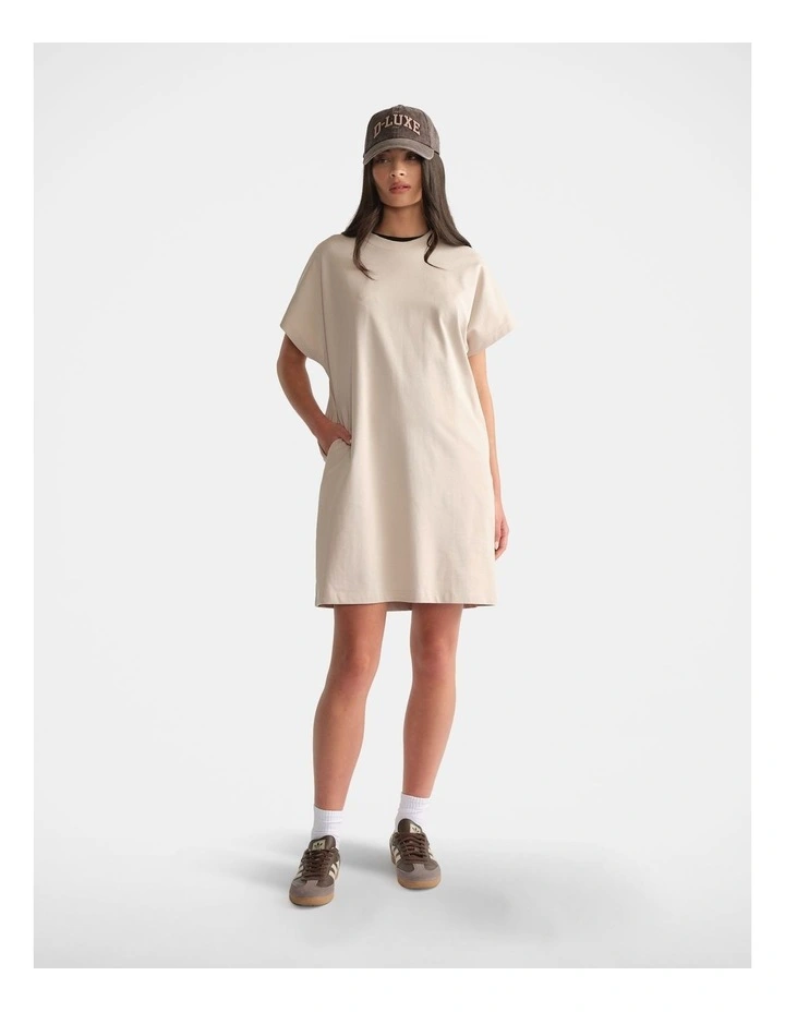 Short Tee Dress in Beige image 1