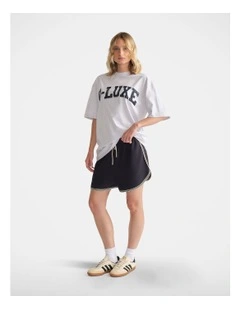 Distressed Logo Tee in Grey