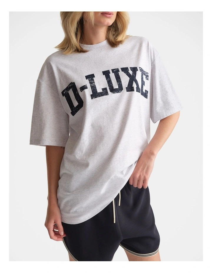 Distressed Logo Tee in Grey image 3