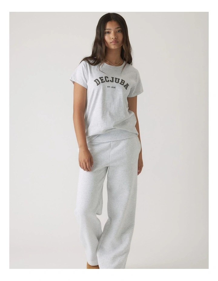 Girls Heritage Tee in Ice Grey Marle/Spakl image 1