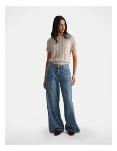 Lauren Lurex Knit Tee in Silver