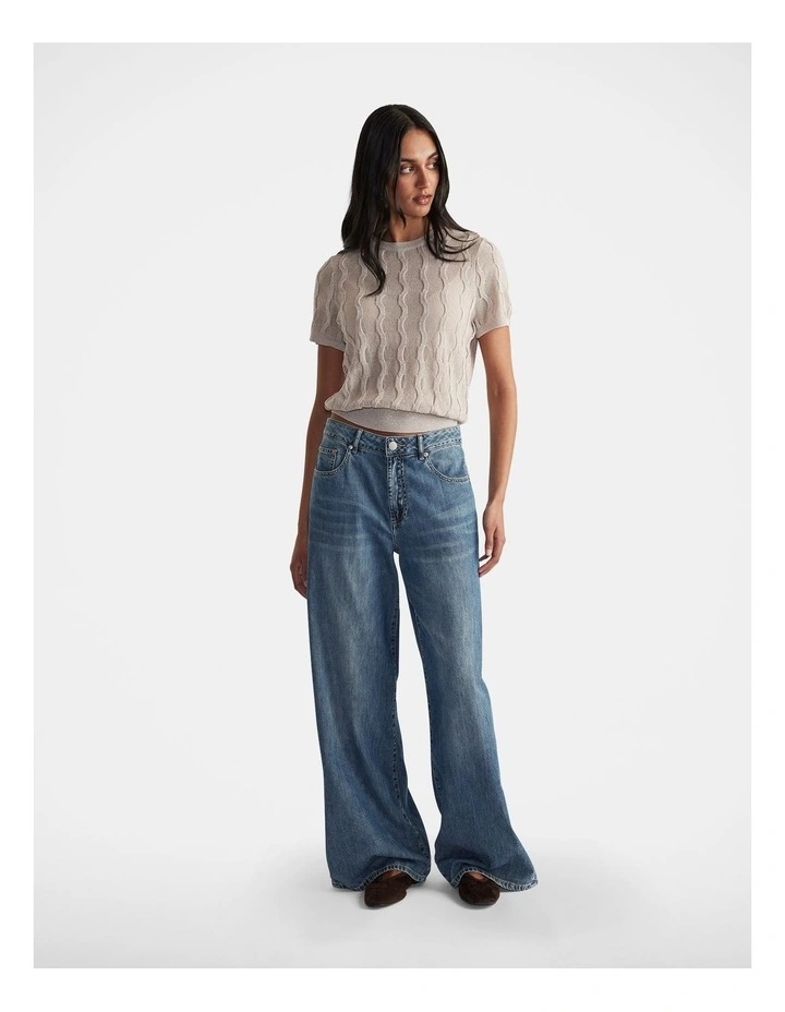 Lauren Lurex Knit Tee in Silver image 1