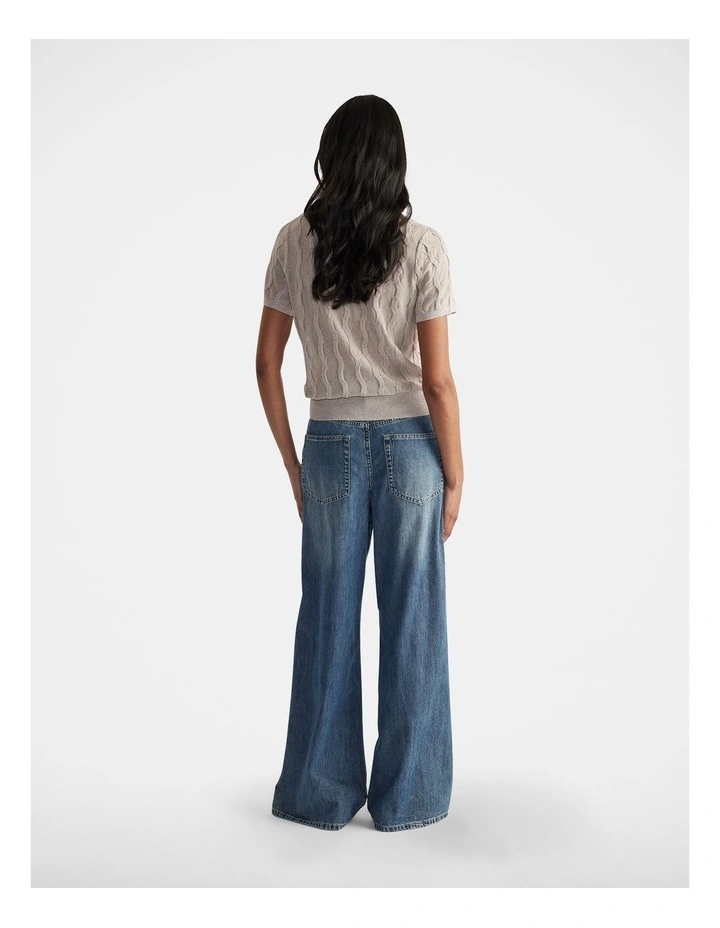 Lauren Lurex Knit Tee in Silver image 2