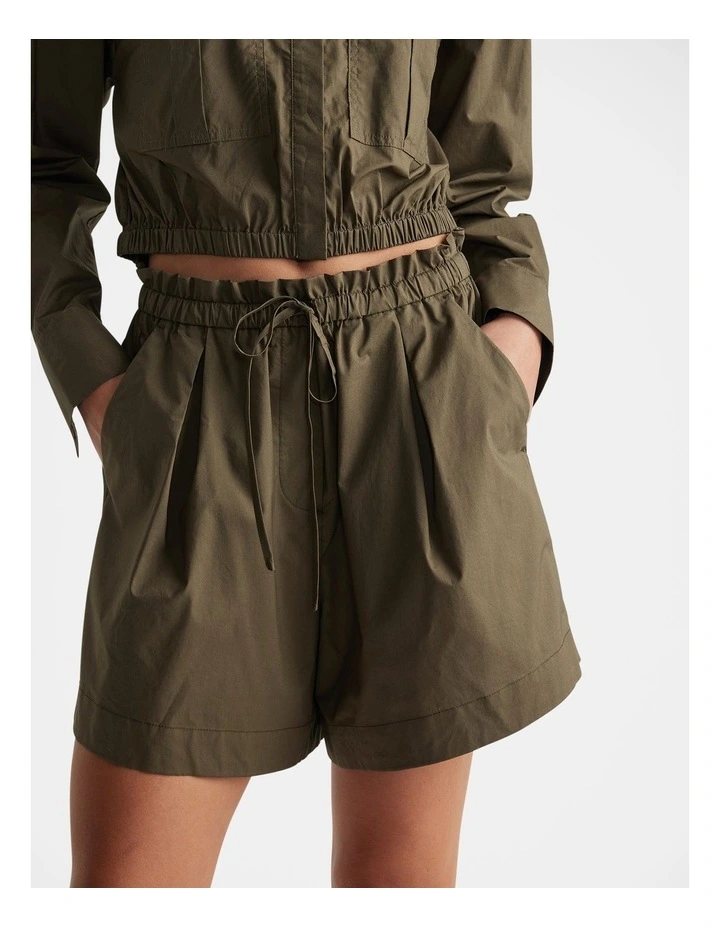 Rey Drawstring Shorts in Green image 3