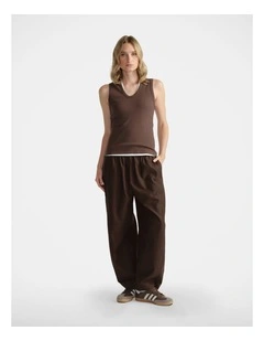 D-Luxe Barrel Twill Pant in Brown