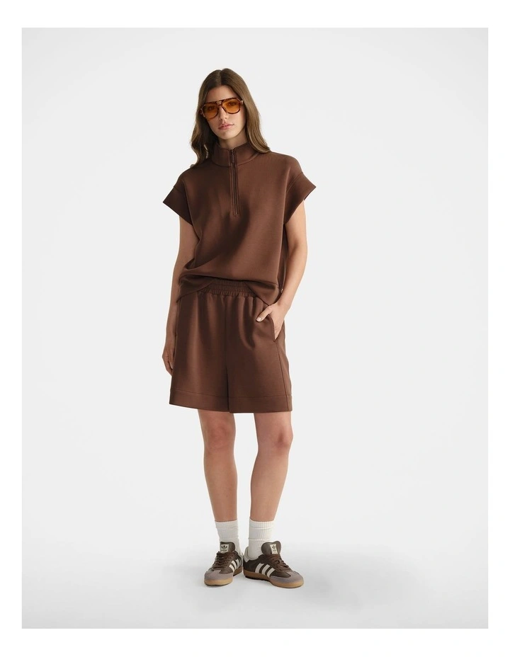 Neoprene Shorts in Brown image 1