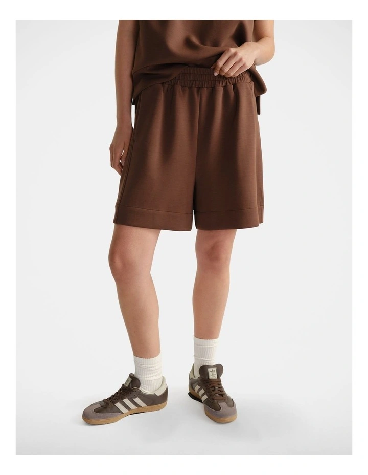 Neoprene Shorts in Brown image 3
