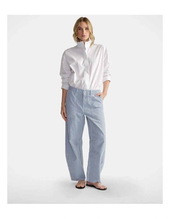 Stripe Barrel Jeans in Blue image 1