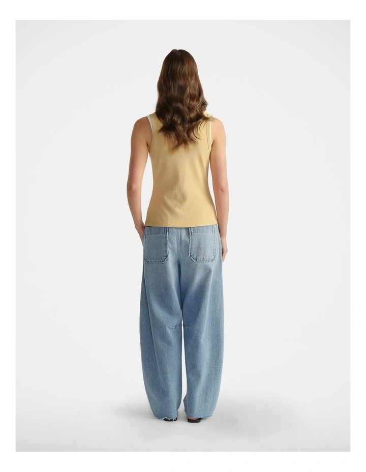 Ribbed Scoop Tank in Yellow image 2