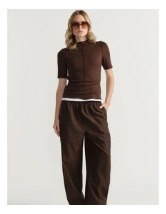 Short Sleeve Top in Brown