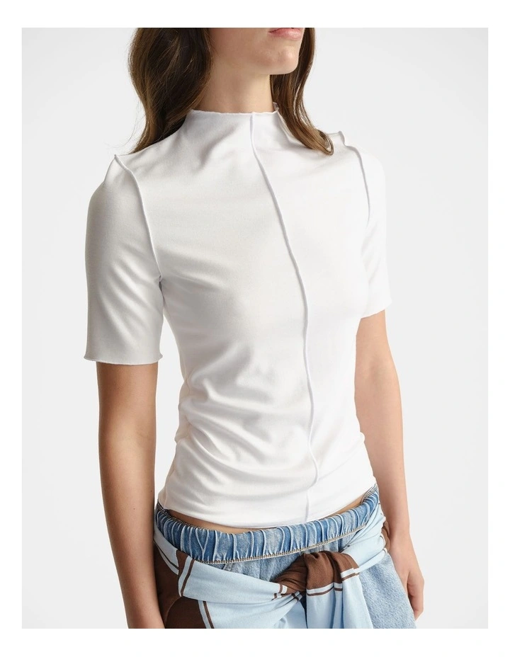 Short Sleeve Top in White image 1