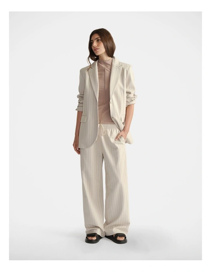 Pinstripe Pant in Oat image 1