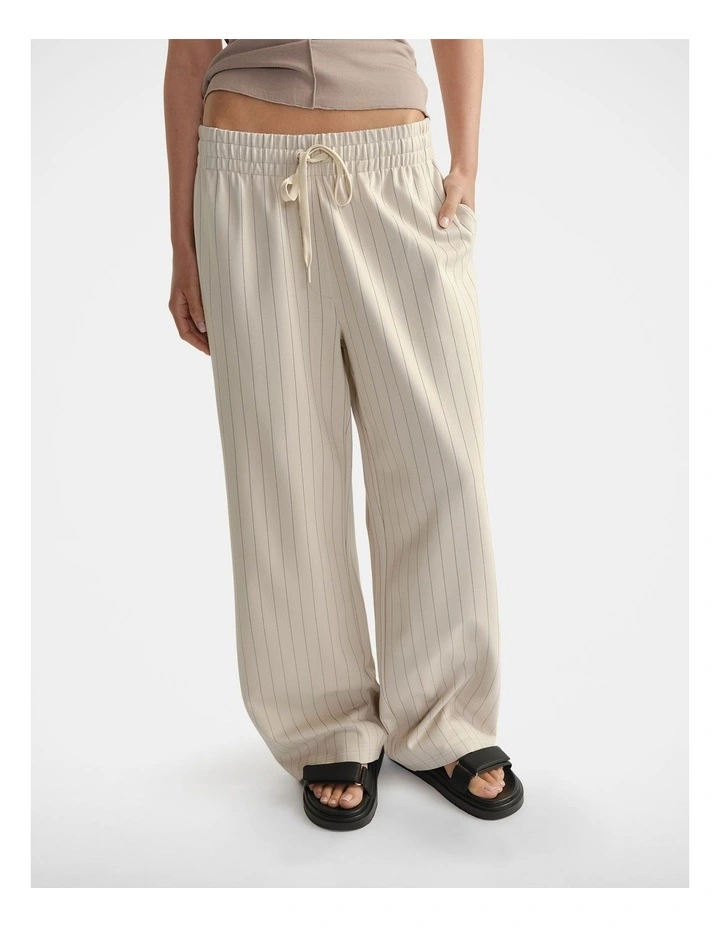 Pinstripe Pant in Oat image 3