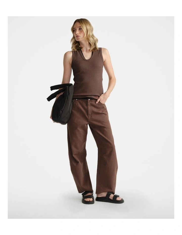 Denim Horseshoe Jeans in Brown image 1